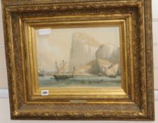 Grimshaw, "London scene" and a David Roberts lithograph print "Gibraltar"