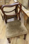 Four Victorian rosewood kidney back dining chairs