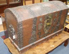 A large 19th century Austrian domed top dowry chest W.119cm