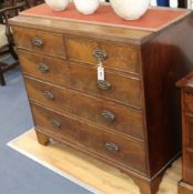A George III mahogany straight front chest of drawers W.101cm