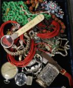 A group of assorted wrist watches including lady's Omega and Zenith and assorted costume jewellery