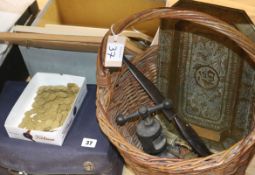 A medical box, a Chinese tray basket, counters etc.