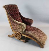 A 19th century French 'Le Surrepos du Dr Pascard' walnut Psychiatrist's chaise longue. Proto-type