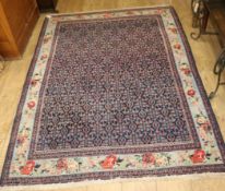 A Caucasian blue ground rug 200 x 140cm