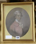 Late 18th century English School, pastel, portrait of Henry Snaith Trower, oval 24 x 20cm