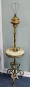 A brass and onyx standard lamp W.40cm