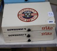 Two Dewhurst's "Sylko" silk thread spool drawers