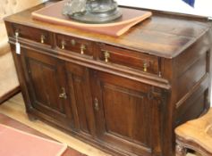 An 18th century oak dresser base W.123cm