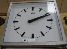 A French double sided railway clock by ATO width 50cm height 51cm