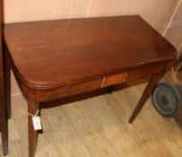 A George mahogany games table, the inner surfaces with chess and backgammon boards, W.95cm