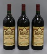 Three magnums of Chateau Poutet Clauzure, 1990