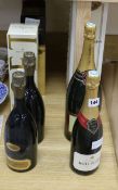 Six bottles of assorted bottles of champagnes N.V. including Moet & Chandon, Bollinger and Gold