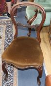 Six Victorian rosewood balloon back dining chairs