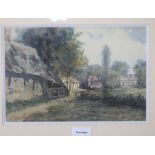 C. Palianti, watercolour, country scene with farm buildings, signed, 19 x 28.5cm