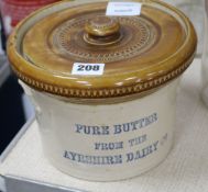 An Ayrshire Dairy Company earthenware "Pure Butter" bowl and cover
