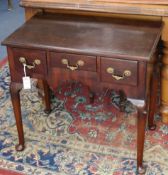 An 18th century mahogany lowboy W.75cm