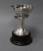 A 1930's Charles Boyton silver trophy cup with later engraved inscription relating to the