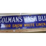 A Colmans Starch for Snow White linen enamel sign and a "Insist Upon Having Colmans Starch" enamel