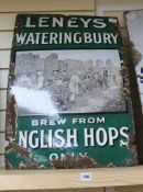 An enamel advertising sign "Leaneys Wateringbury-Brew from English hops only"