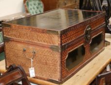 A Chinese lacquered trunk W.80cm