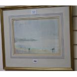 Robert Joseph Tilbury, watercolour, Fishermen in St Enogat, Brittany, Ex. Royal Academy Summer