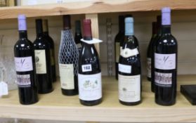 Twelve bottles of mixed red wines including two bottles of Nuits Saint Georges ler Cru Les