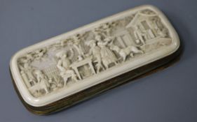 A German carved ivory purse