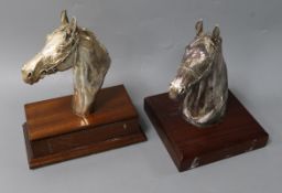 After D. Geenty- A modern silver overlaid model of a horses' head, Sheffield, 2006 and one other