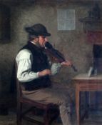 Charles Hunt (1803-1877)oil on canvasInterior with fiddler smoking a clay pipesigned14 x 12in.