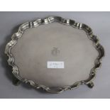 A George V silver shaped circular salver, Atkin Brothers, Sheffield, 1934, 31.2cm.