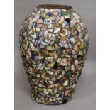 A tile mosaic vase