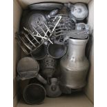 A quantity of plated wares and pewter, including an 18th century Tappit hen