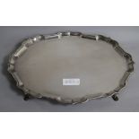 A 1960's silver shaped oval salver, C.J. Vander Ltd, London, 1962, 40.7cm.