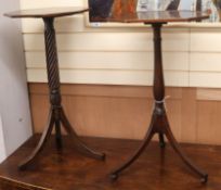 Two mahogany tripod tables W.41cm and W.38cm