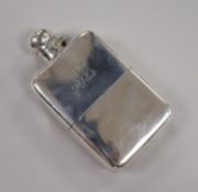 A George V silver hip flask, George Unite, Birmingham, 1915, 13.5cm.