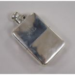 A George V silver hip flask, George Unite, Birmingham, 1915, 13.5cm.