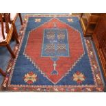 An old Kazak Rug and another (repaired) W.216cm x 180cm and 216cm x 120cm