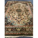 A Chinese silk pink ground carpet 370cm x 275cm