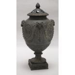 A Wedgwood black basalt pot pourri vase (a.f.)