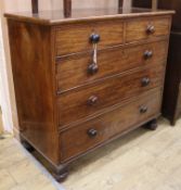 A Victorian mahogany straight fronted chest of drawers W.114cm