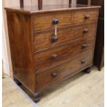 A Victorian mahogany straight fronted chest of drawers W.114cm