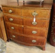 A Regency mahogany bow front chest of drawers W.107cm