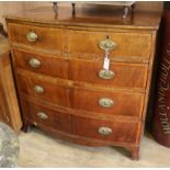 A Regency mahogany bow front chest of drawers W.107cm