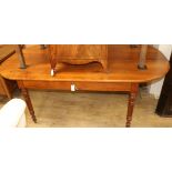 A cherrywood farmhouse table with drawer W.199cm