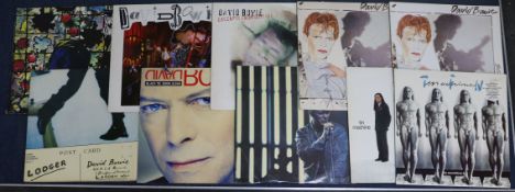 Ten David Bowie / Tin Machine vinyl LPs: Tonight, Lodger, Never Let Me Down, Black Tie White