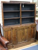 A 19th century rosewood open top bookcase W.136cm