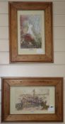 Y. Soufe, two watercolours heightened with gilt, religious scenes from the Bible, signed, 7 x 10.