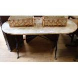 A garden table with marble top W.120cm