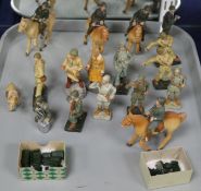 A group of seventeen Italian composition models of Italian soldiers, including four on horseback,