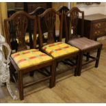 Three Chippendale style dining chairs